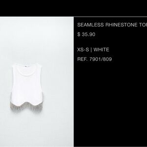 White Rhinestone Embellished Top